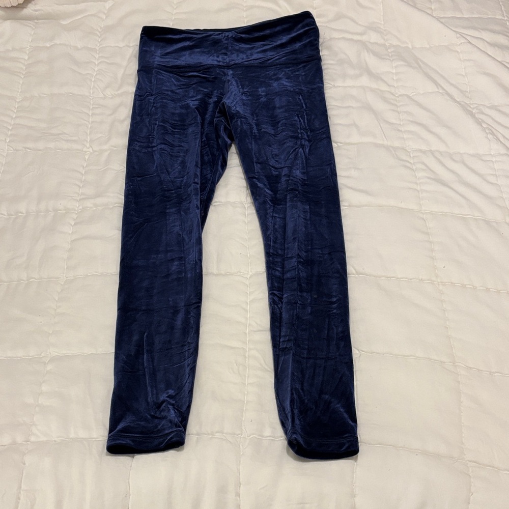 Athleta Kids Deep Blue Velvet Leggings